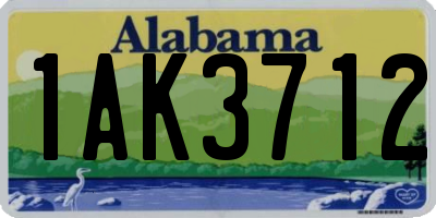 AL license plate 1AK3712