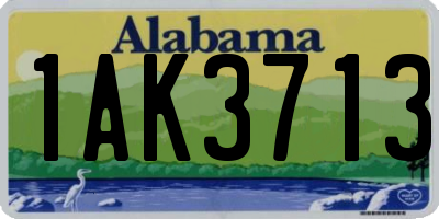 AL license plate 1AK3713