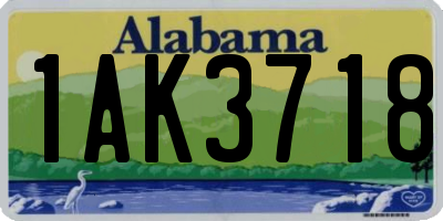 AL license plate 1AK3718