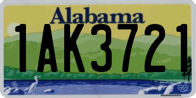AL license plate 1AK3721