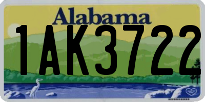 AL license plate 1AK3722