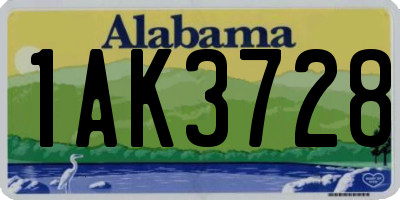 AL license plate 1AK3728