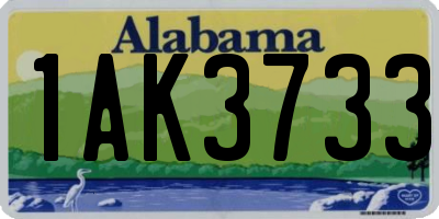 AL license plate 1AK3733