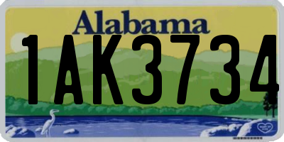 AL license plate 1AK3734