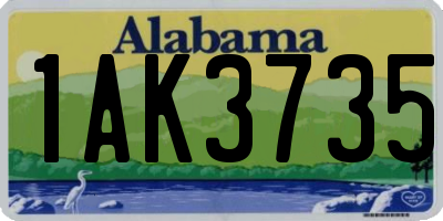 AL license plate 1AK3735