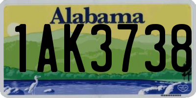 AL license plate 1AK3738