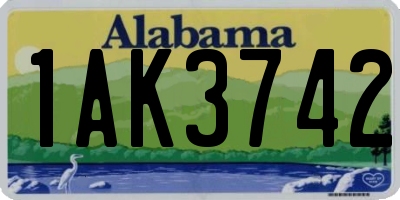 AL license plate 1AK3742