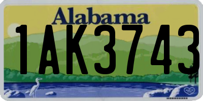 AL license plate 1AK3743