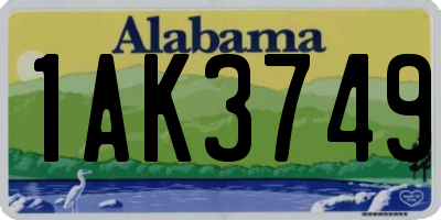 AL license plate 1AK3749