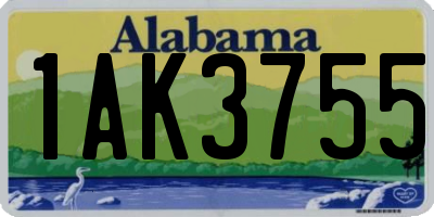 AL license plate 1AK3755