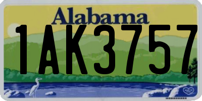 AL license plate 1AK3757