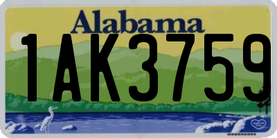 AL license plate 1AK3759