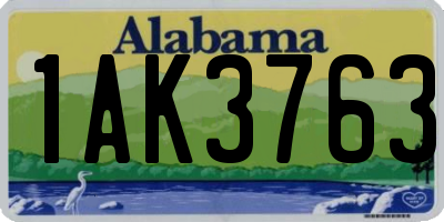 AL license plate 1AK3763