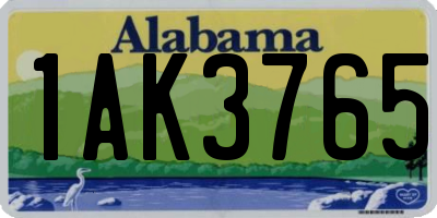 AL license plate 1AK3765