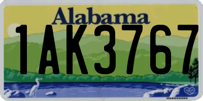 AL license plate 1AK3767