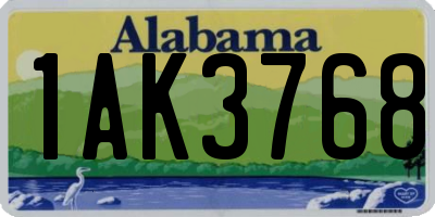 AL license plate 1AK3768