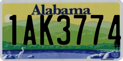 AL license plate 1AK3774