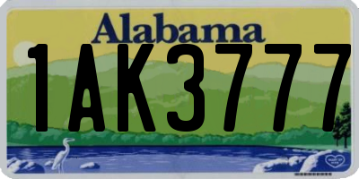 AL license plate 1AK3777