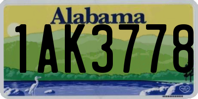 AL license plate 1AK3778