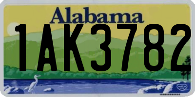 AL license plate 1AK3782