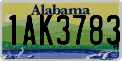 AL license plate 1AK3783