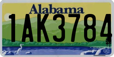 AL license plate 1AK3784