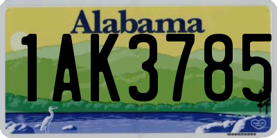 AL license plate 1AK3785