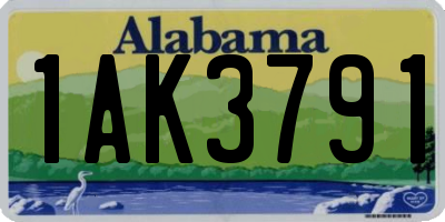 AL license plate 1AK3791