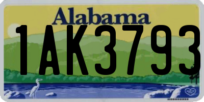 AL license plate 1AK3793