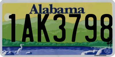 AL license plate 1AK3798