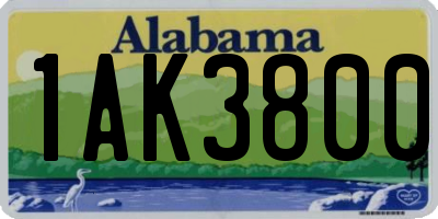 AL license plate 1AK3800