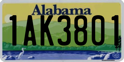 AL license plate 1AK3801