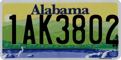 AL license plate 1AK3802