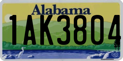 AL license plate 1AK3804