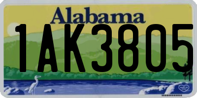 AL license plate 1AK3805