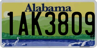 AL license plate 1AK3809