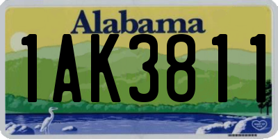 AL license plate 1AK3811