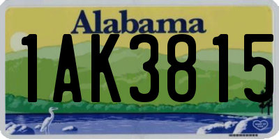 AL license plate 1AK3815