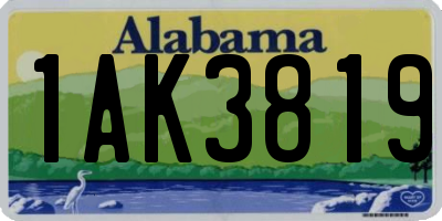 AL license plate 1AK3819
