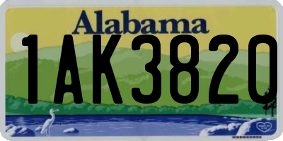 AL license plate 1AK3820