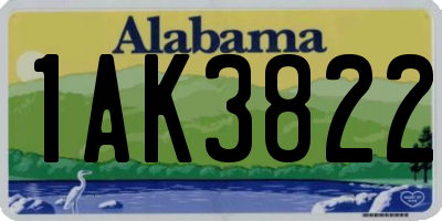 AL license plate 1AK3822