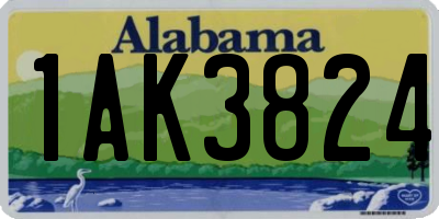 AL license plate 1AK3824