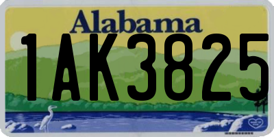 AL license plate 1AK3825