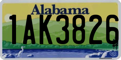 AL license plate 1AK3826
