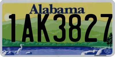 AL license plate 1AK3827