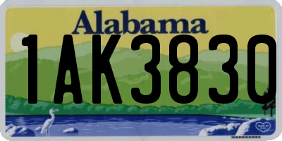 AL license plate 1AK3830