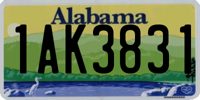 AL license plate 1AK3831