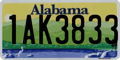 AL license plate 1AK3833