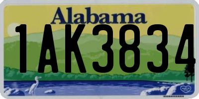 AL license plate 1AK3834