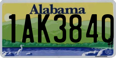 AL license plate 1AK3840